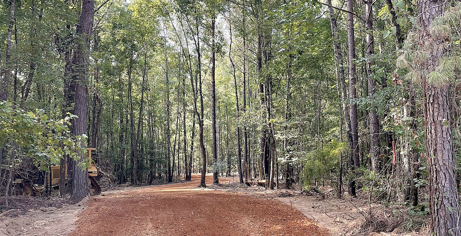 After — finished road cut through the timber